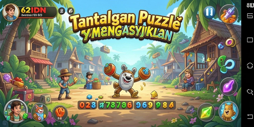 Tampilan gameplay 62IDN dengan teka-teki menantang.