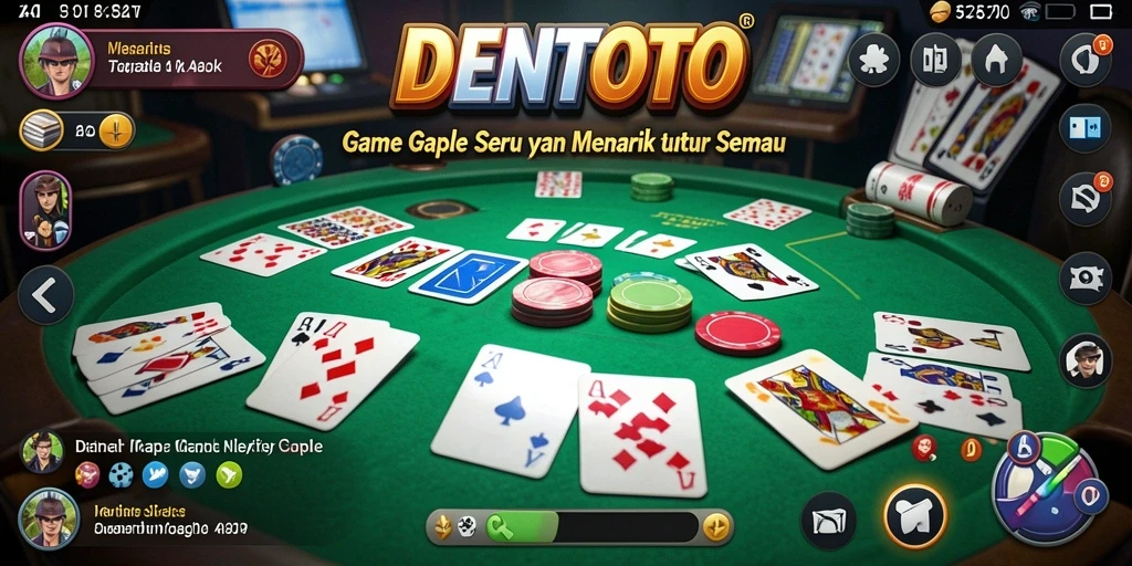 Tampilan gameplay DENTOTO yang seru saat bermain Gaple.