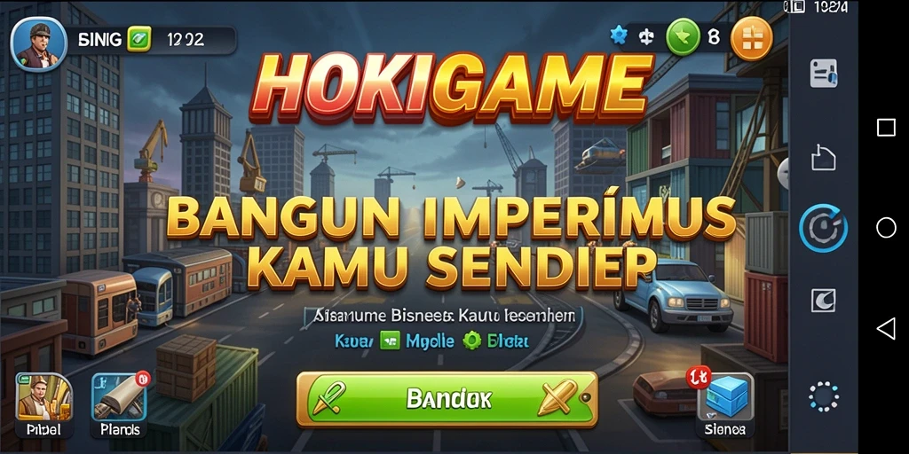 Tampilan gameplay HOKIGAME dengan berbagai pilihan bisnis yang menarik.