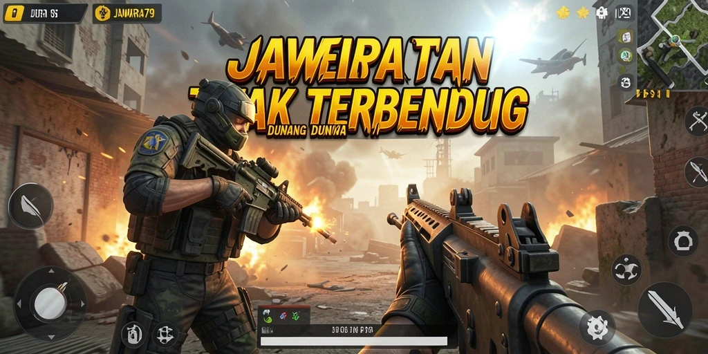 Gameplay intens dengan pertempuran tim yang mendebarkan di JAWARA79.