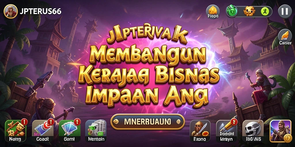 Tampilan gameplay seru di JPTERUS66 dengan berbagai strategi bisnis.