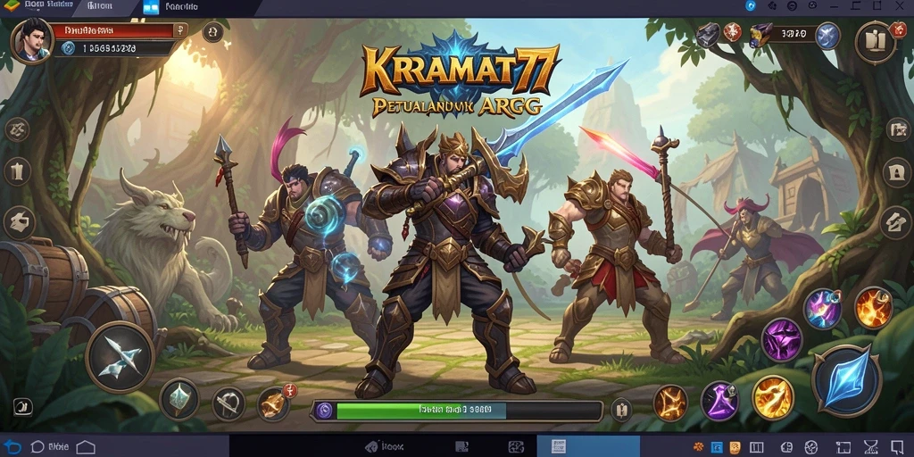 Tampilan utama gameplay KRAMAT77 yang menampilkan pertarungan seru.