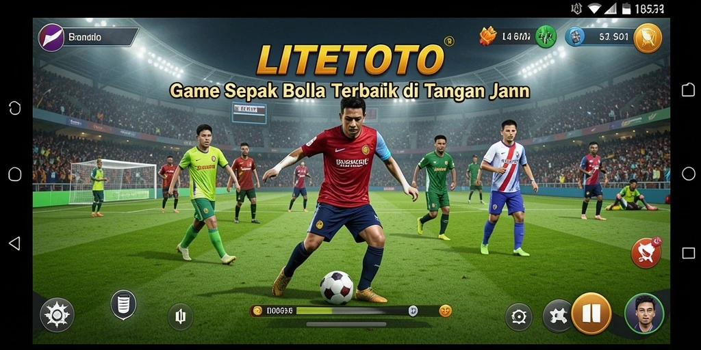 Tampilan game sepak bola LITETOTO yang seru dan mendebarkan.