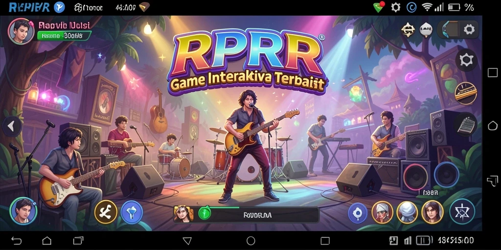Screenshot gameplay RPRR yang menunjukkan aksi seru di dunia musik.
