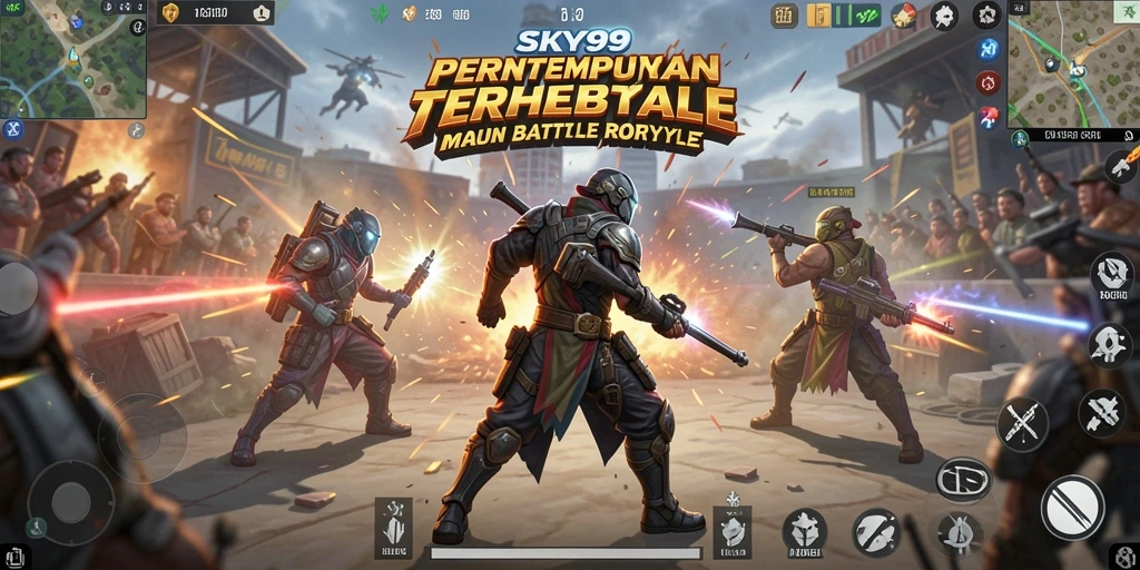 Gameplay seru dalam SKY99 dengan aksi Battle Royale yang mendebarkan.