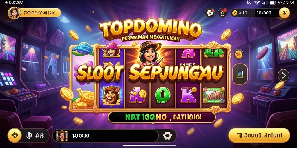 Screenshot gameplay TOPDOMINO menampilkan aksi slot yang mendebarkan.