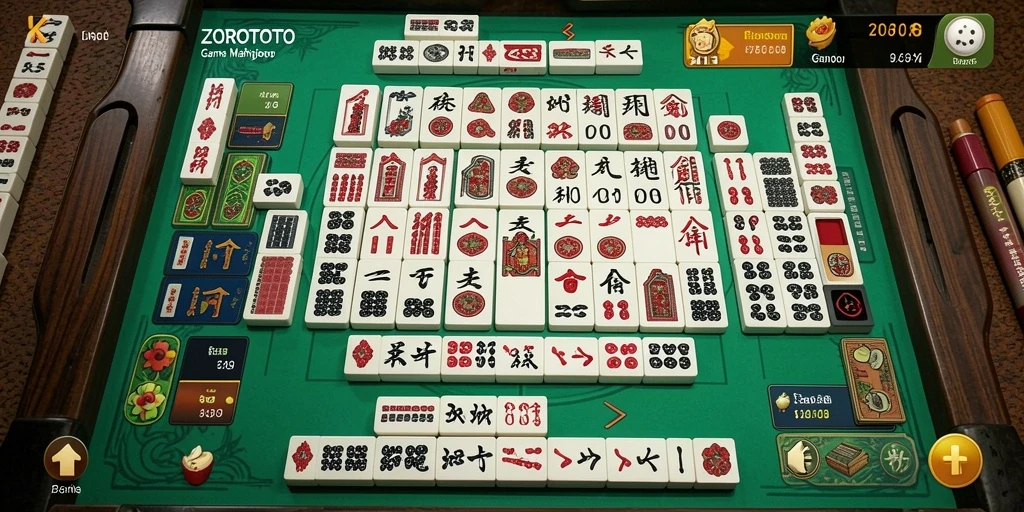Gameplay ZOROTOTO yang seru dan menantang dalam Mahjong.